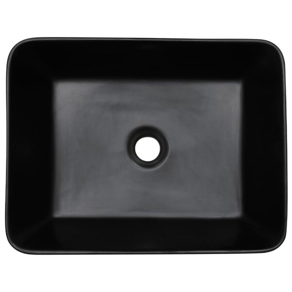 vidaXL Νιπτήρας Ορθογώνιος Μαύρος 46 x 35,5 x 13 εκ. Κεραμικός