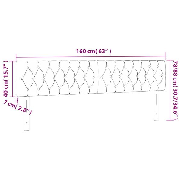 vidaXL Κεφαλάρι Κρεβατιού LED Μπλε 160x7x78/88 εκ. Υφασμάτινο