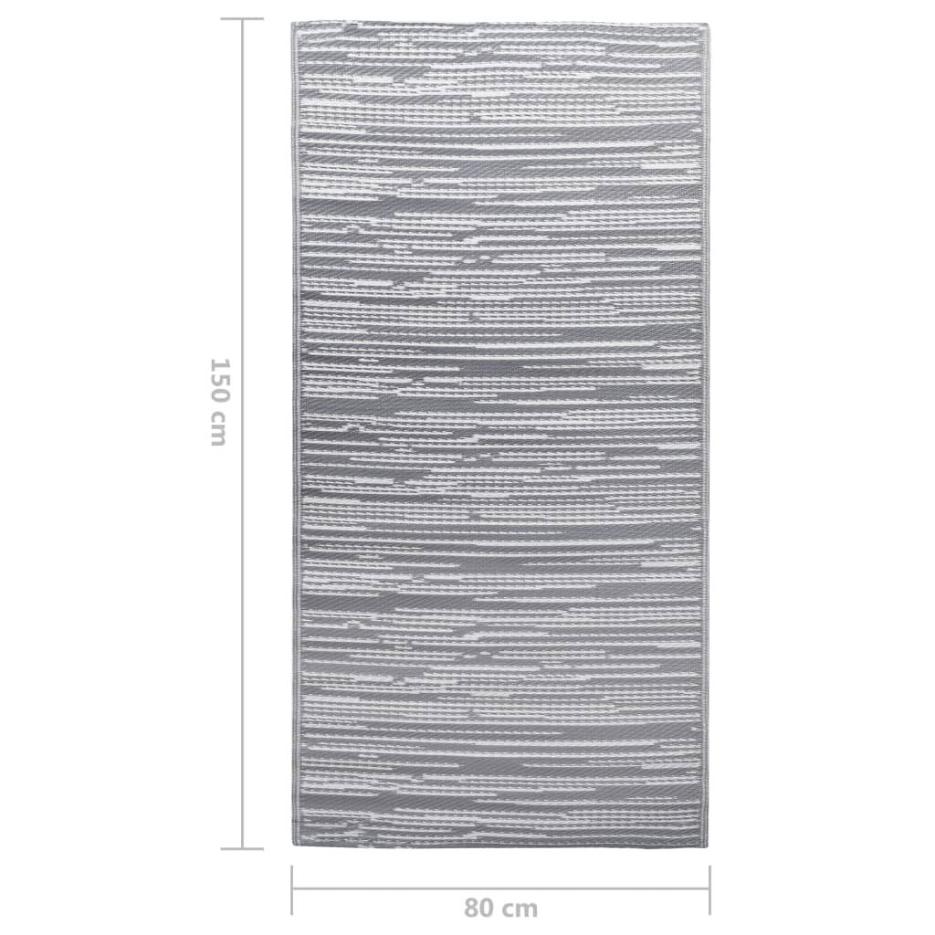 vidaXL Χαλί εξωτερικού χώρου ARAKIL Γκρι 80x150 cm PP