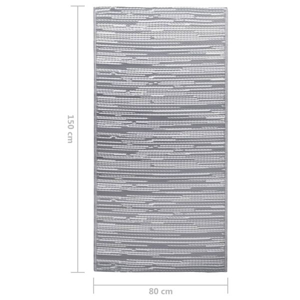 vidaXL Χαλί εξωτερικού χώρου ARAKIL Γκρι 80x150 cm PP