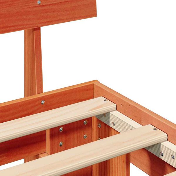 vidaXL Σκελετός Κρεβατιού Καφέ κεριού 120 x 190 cm Μασίφ ξύλο πεύκου