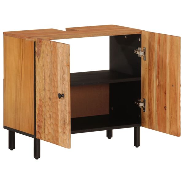 vidaXL Ντουλάπι Μπάνιου 62 x 33 x 58 εκ. από Μασίφ Ξύλο Ακακίας