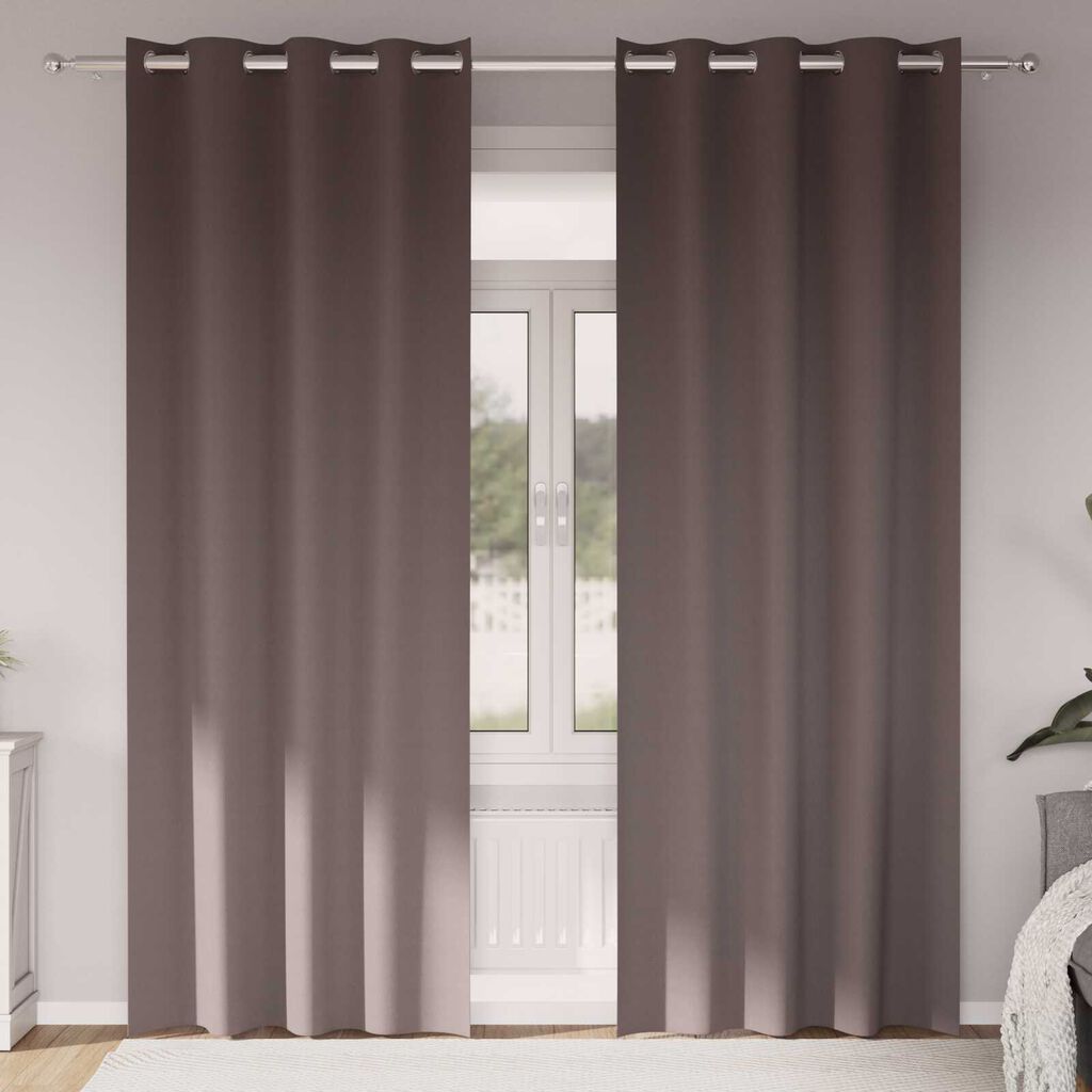vidaXL Κουρτίνες 2 pcs Σκούρο καφέ Σκούρο καφέ 225 x 140 εκ.