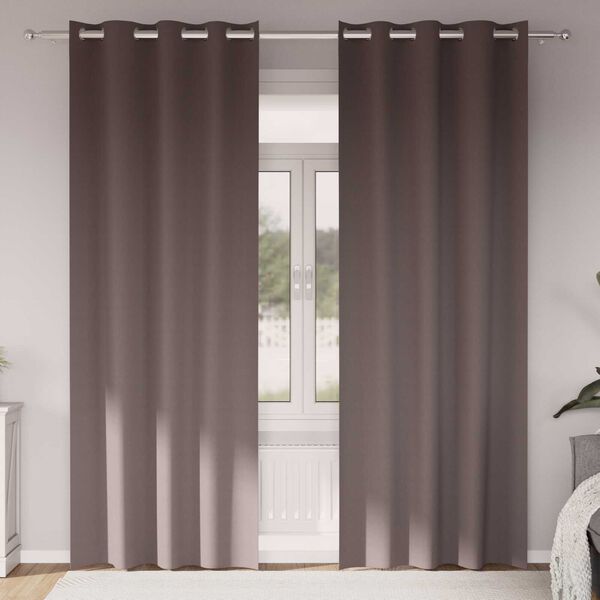 vidaXL Κουρτίνες 2 pcs Σκούρο καφέ Σκούρο καφέ 225 x 140 εκ.