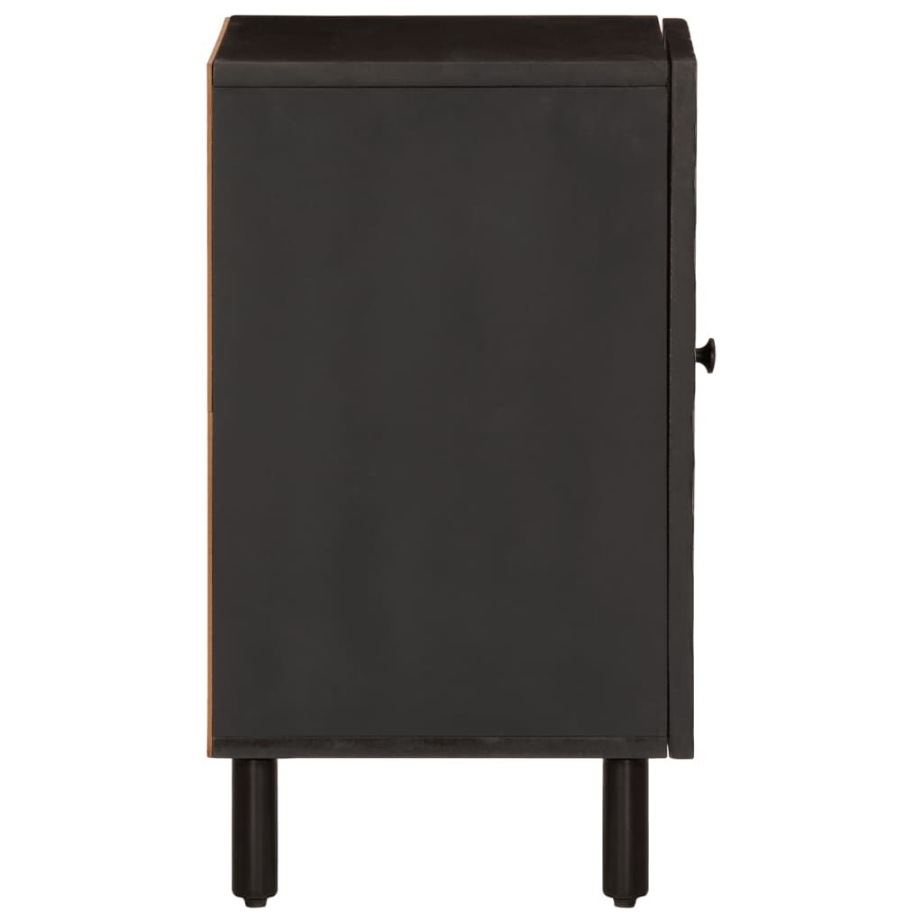 vidaXL Ντουλάπι Μπάνιου Μαύρο 38 x 33 x 58 εκ. από Μασίφ Ξύλο Μάνγκο