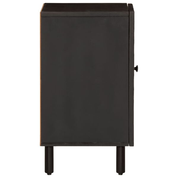 vidaXL Ντουλάπι Μπάνιου Μαύρο 38 x 33 x 58 εκ. από Μασίφ Ξύλο Μάνγκο