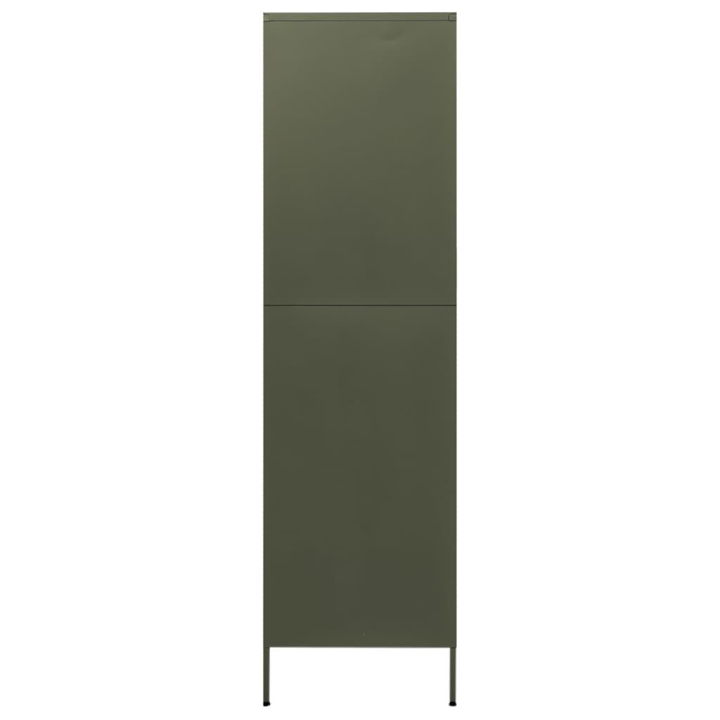 vidaXL Ντουλάπα Πράσινο Λαδί 90 x 50 x 180 εκ. από Ατσάλι