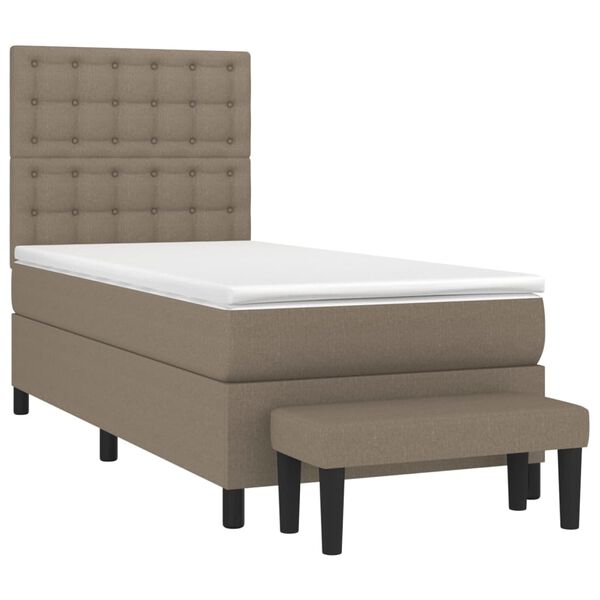 vidaXL &Kappa;&rho;&epsilon;&beta;ά&tau;&iota; Boxspring &mu;&epsilon; &Sigma;&tau;&rho;ώ&mu;&alpha; Taupe 100 x 200 &epsilon;&kappa;. &Upsilon;&phi;&alpha;&sigma;&mu;ά&tau;&iota;&nu;&omicron;