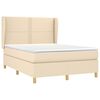 vidaXL &Kappa;&rho;&epsilon;&beta;ά&tau;&iota; Boxspring &mu;&epsilon; &Sigma;&tau;&rho;ώ&mu;&alpha; &Kappa;&rho;&epsilon;&mu; 140x190 &epsilon;&kappa;. &Upsilon;&phi;&alpha;&sigma;&mu;ά&tau;&iota;&nu;&omicron;