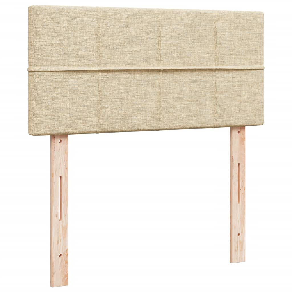 vidaXL Κρεβάτι Boxspring με Στρώμα Κρεμ 90x190 εκ.Υφασμάτινο