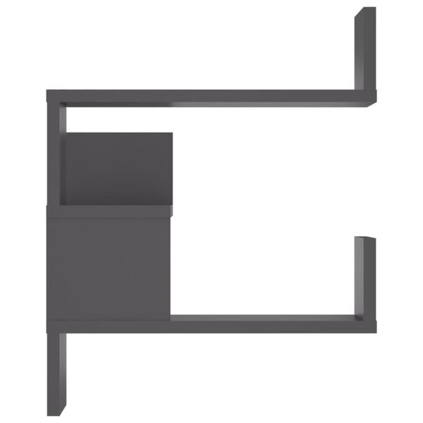 vidaXL Γωνιακές Ραφιέρες Τοίχου 2 τεμ. Γκρι 40x40x50εκ. από Επεξ. Ξύλο