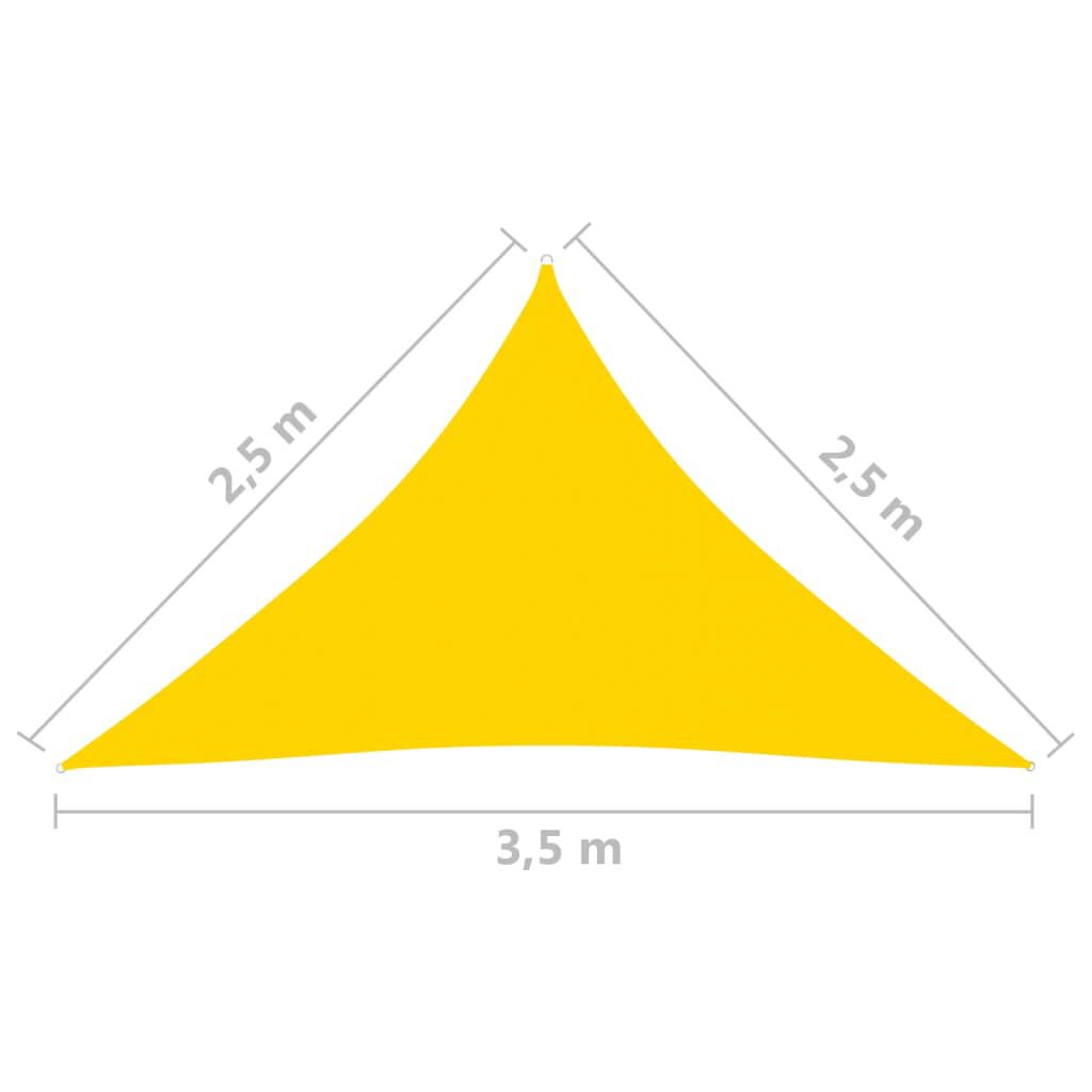 vidaXL Πανί Σκίασης Τρίγωνο Κίτρινο 2,5x2,5x3,5 μ. από Ύφασμα Oxford