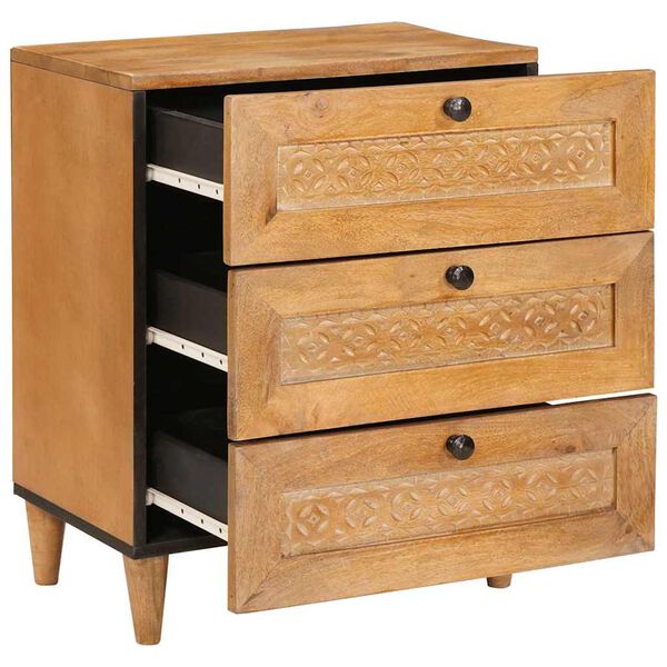 vidaXL Κομοδίνο Ανοιχτό καφέ 50 x 33 x 62 εκ. Μασίφ ξύλο ακακίας