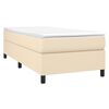 vidaXL Κρεβάτι Boxspring με Στρώμα Κρεμ 90x200 εκ.Υφασμάτινο