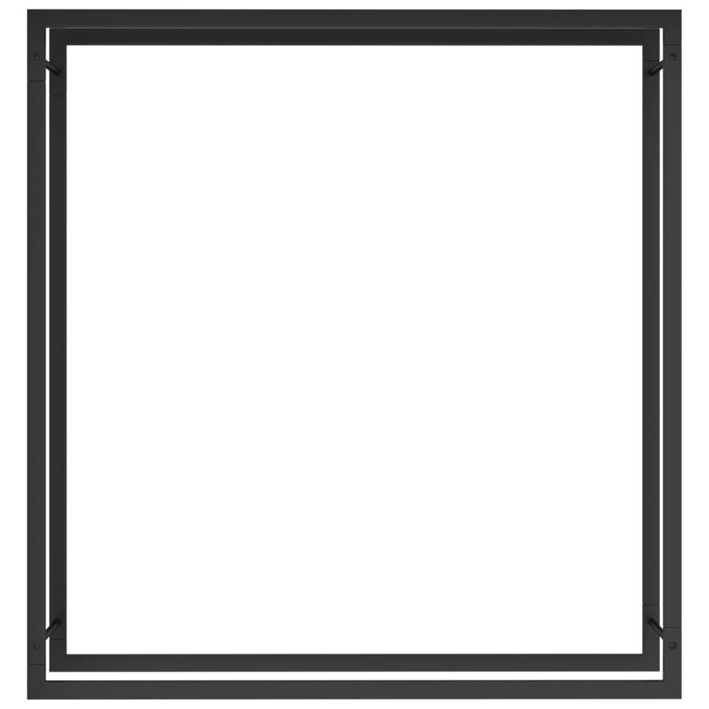 vidaXL Ραφιέρα Καυσόξυλων Ματ Μαύρο 110x28x116 εκ. Ατσάλι