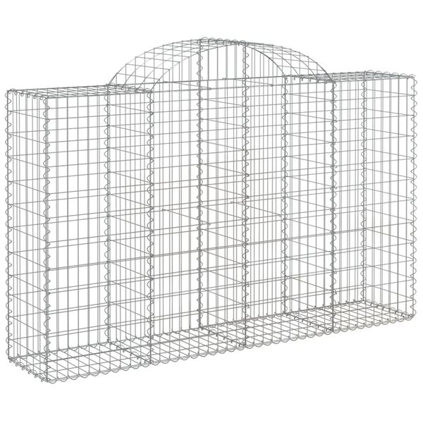 vidaXL Συρματοκιβώτια Τοξωτά 11 τεμ. 200x50x120/140 εκ. Γαλβαν. Ατσάλι