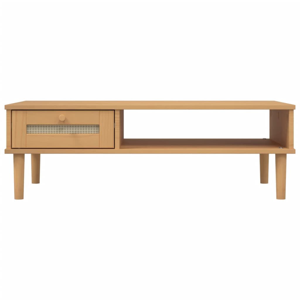 vidaXL Τραπεζάκι Σαλονιού SENJA Καφέ / Ρατάν 100x55x33 εκ. Μασίφ Ξύλο