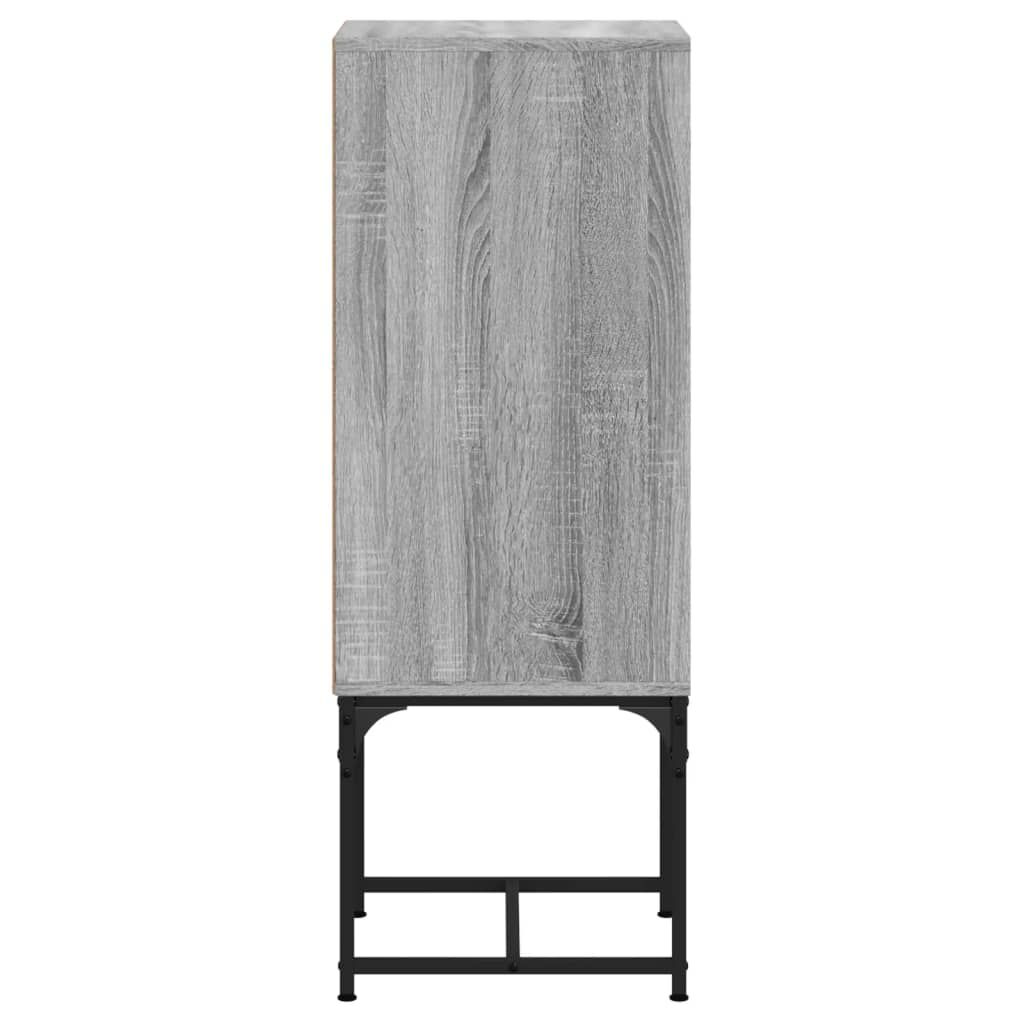 vidaXL Βοηθητικό Ντουλάπι Sonoma Γκρι 35x37x100 εκ. με Γυάλινες Πόρτες