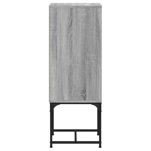 vidaXL Βοηθητικό Ντουλάπι Sonoma Γκρι 35x37x100 εκ. με Γυάλινες Πόρτες