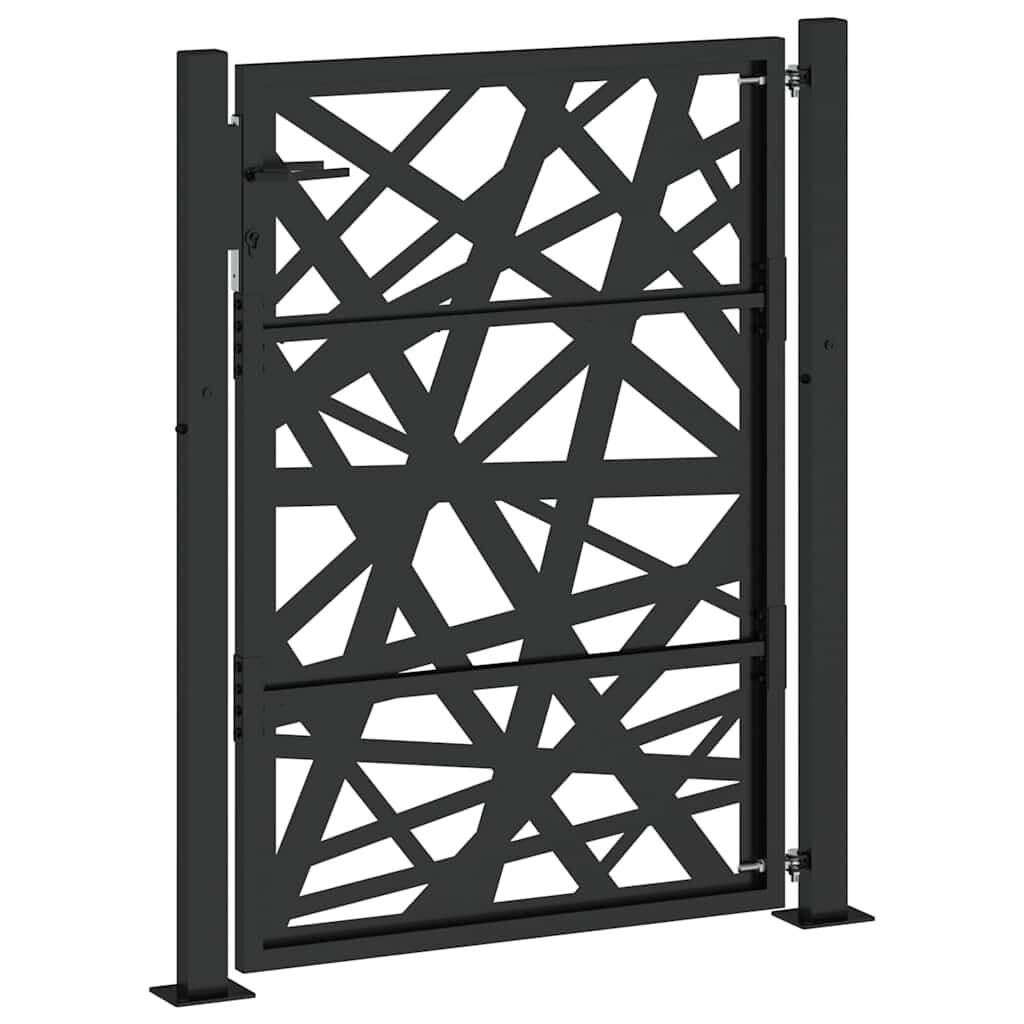 vidaXL Πύλη κήπου Μαύρη 105x130 cm Ατσάλινη ελαφριά σχεδίαση