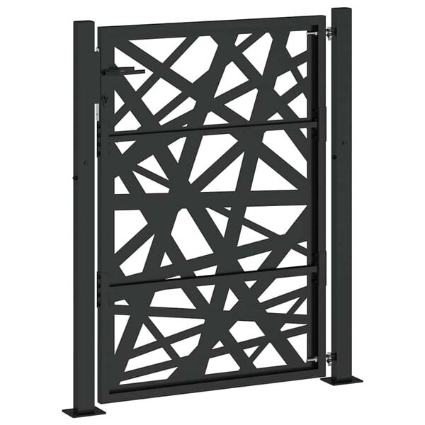 vidaXL Πύλη κήπου Μαύρη 105x130 cm Ατσάλινη ελαφριά σχεδίαση