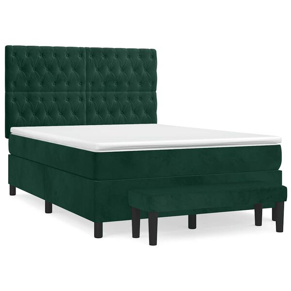 vidaXL &Kappa;&rho;&epsilon;&beta;ά&tau;&iota; Boxspring &mu;&epsilon; &Sigma;&tau;&rho;ώ&mu;&alpha; &Sigma;&kappa;&omicron;ύ&rho;&omicron; &Pi;&rho;ά&sigma;&iota;&nu;&omicron; 140x190&epsilon;&kappa;. &Beta;&epsilon;&lambda;&omicron;ύ&delta;&iota;&nu;&omicron;