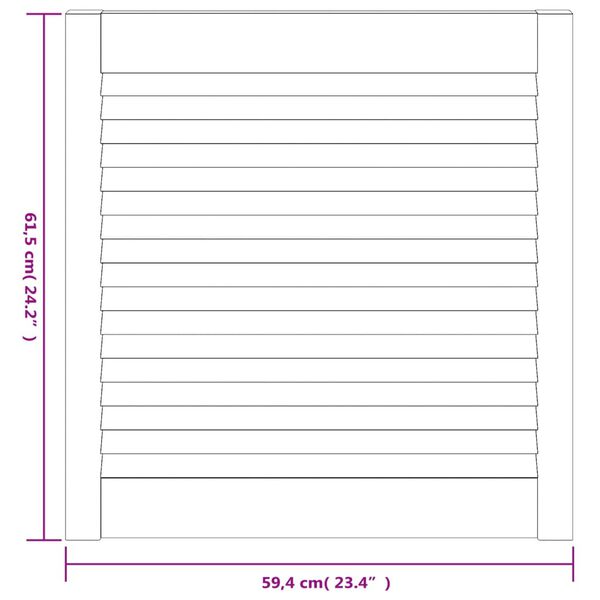 vidaXL Πορτάκι με Περσίδες 61,5x59,4 εκ. από Μασίφ Ξύλο Πεύκου