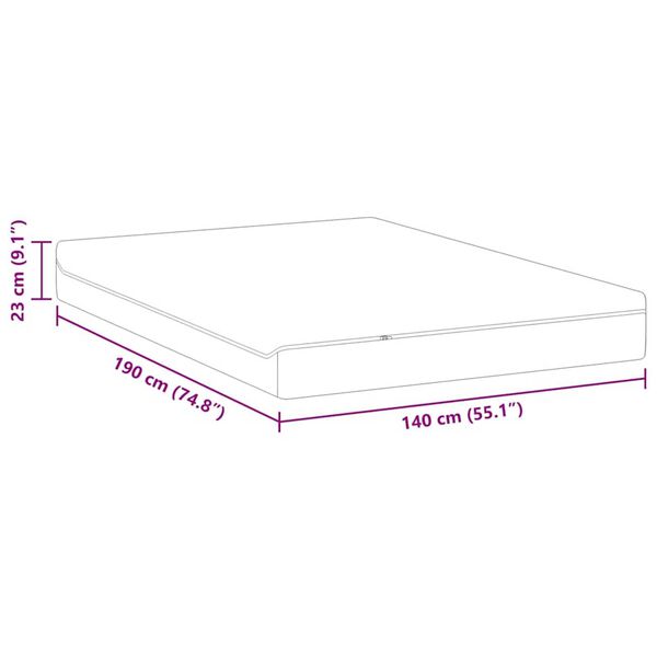vidaXL Στρώμα Λευκό, Γκρι 140 x 190 cm Pěna