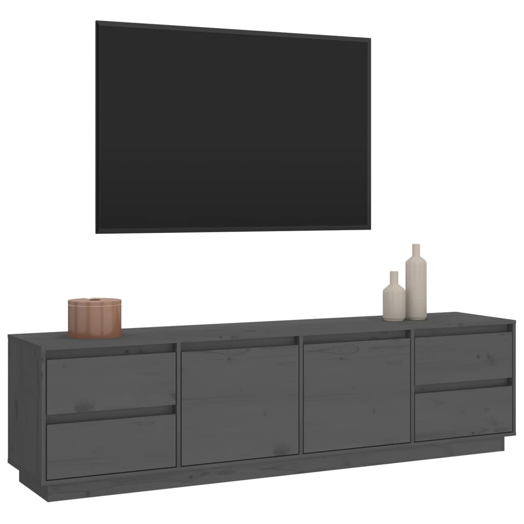 vidaXL Έπιπλο Τηλεόρασης Γκρι 176x37x47,5 εκ. από Μασίφ Ξύλο Πεύκου