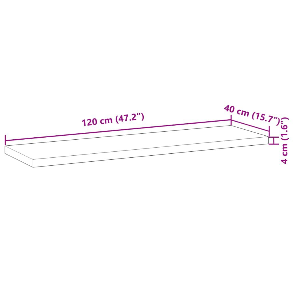 vidaXL Ράφια Κρεμαστά 2 Τεμ. 120x40x4εκ Ακατέργαστο Μασίφ Ξύλο Ακακίας