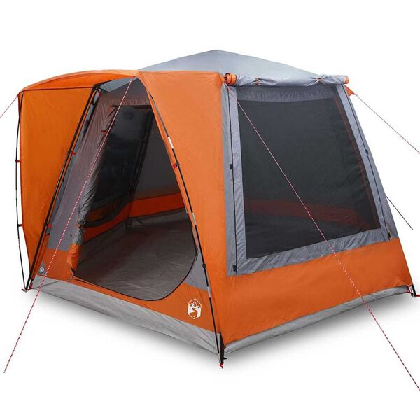 vidaXL Σκηνή Camping Γκρι και πορτοκαλί 420 x 420 x 227 εκ Πολυεστέρας