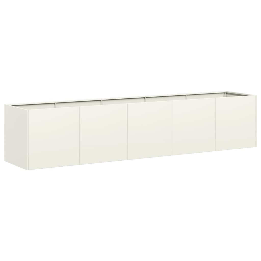 vidaXL Ζαρντινιέρα Λευκή 200x40x40 εκ. από Χάλυβα Ψυχρής Έλασης