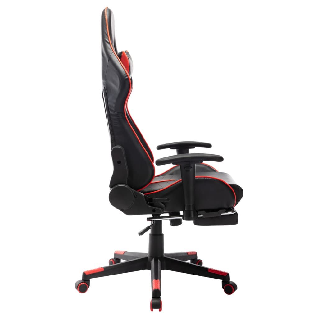 vidaXL Καρέκλα Gaming με Υποπόδιο Μαύρο / Κόκκινο από Συνθετικό Δέρμα