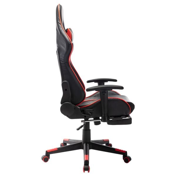 vidaXL Καρέκλα Gaming με Υποπόδιο Μαύρο / Κόκκινο από Συνθετικό Δέρμα