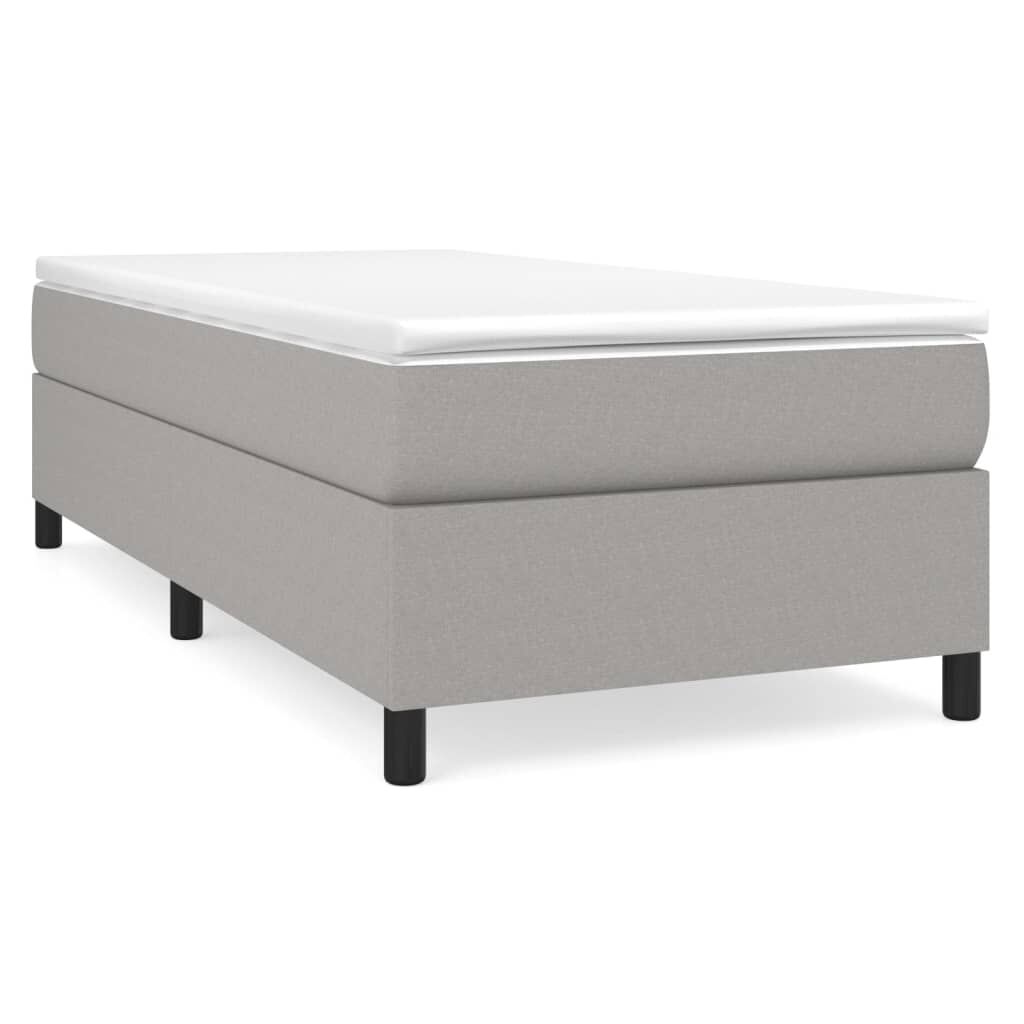 vidaXL Κρεβάτι Boxspring με Στρώμα Ανοιχτό Γκρι 100x200 εκ. Υφασμάτινο