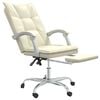 vidaXL Καρέκλα Γραφείου Ανακλινόμενη Κρεμ Συνθετικό δέρμα