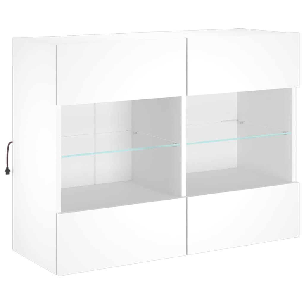 vidaXL Έπιπλο Τοίχου Τηλεόρασης με LED Λευκό 78,5x30x60,5 εκ.