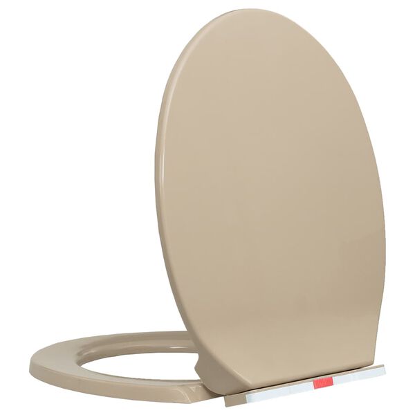 vidaXL Κάλυμμα Λεκάνης με Soft Close &amp; Quick Release Οβάλ Μπεζ