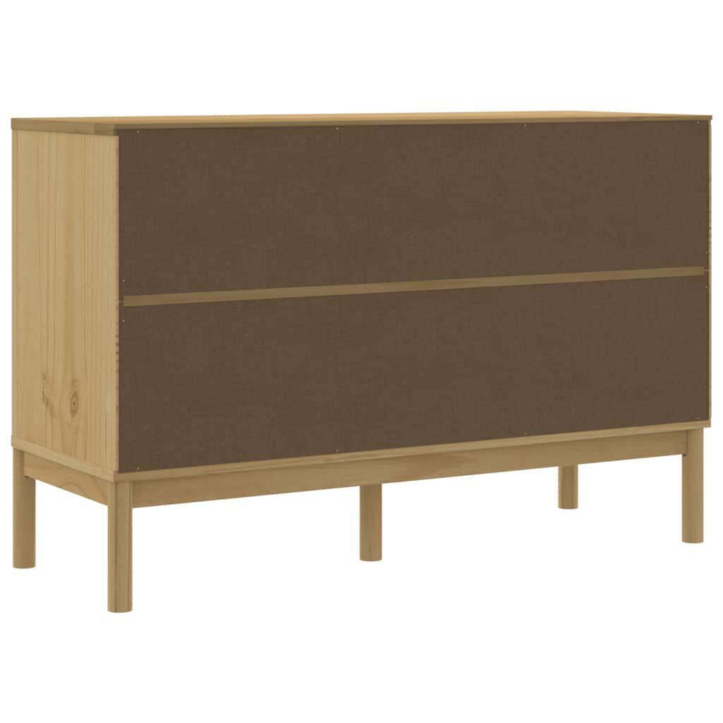 vidaXL Ντουλάπι FLORO Καφέ 114 x 43 x 74 εκ. από Μασίφ Ξύλο Πεύκου
