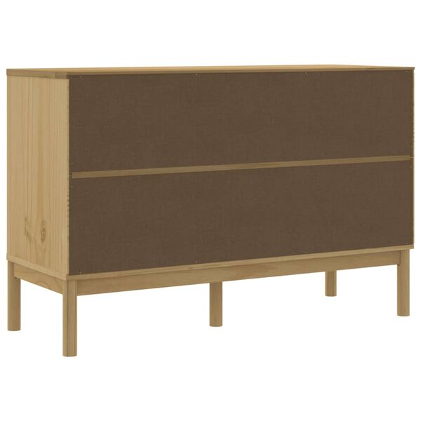 vidaXL Ντουλάπι FLORO Καφέ 114 x 43 x 74 εκ. από Μασίφ Ξύλο Πεύκου