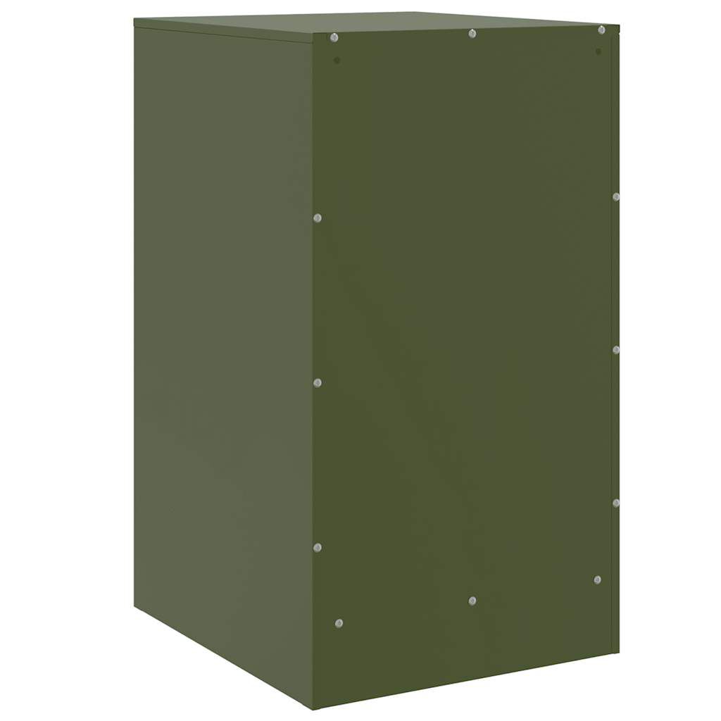 vidaXL Κομοδίνο Πράσινο Λαδί 34,5x39x62 εκ. από Χάλυβα