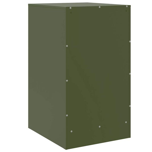vidaXL Κομοδίνο Πράσινο Λαδί 34,5x39x62 εκ. από Χάλυβα