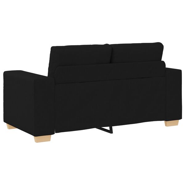 vidaXL Σετ Καναπέ με μαξιλάρι με μαξιλάρι 3 pcs Μαύρο ύφασμα