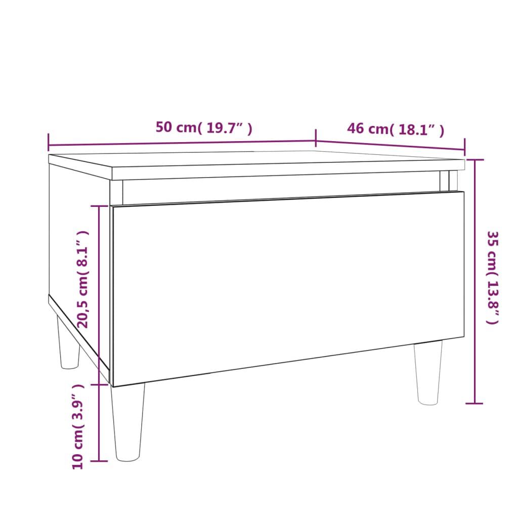 vidaXL Βοηθητικά Τραπέζια 2 τεμ. Γυαλ.Λευκό 50x46x35 εκ. Επεξ. Ξύλο