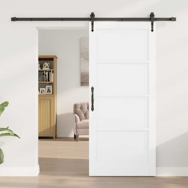 vidaXL Συρόμενη Πόρτα ORKDAL Λευκό 86 x 198.5 cm Μασίφ ξύλο πεύκου