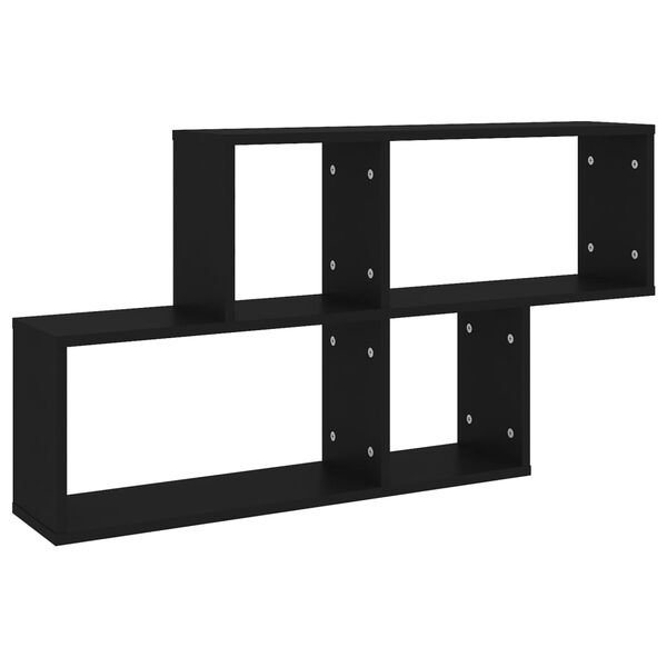 vidaXL Ράφι Τοίχου Μαύρο 100 x 18 x 53 εκ. από Επεξεργασμένο Ξύλο