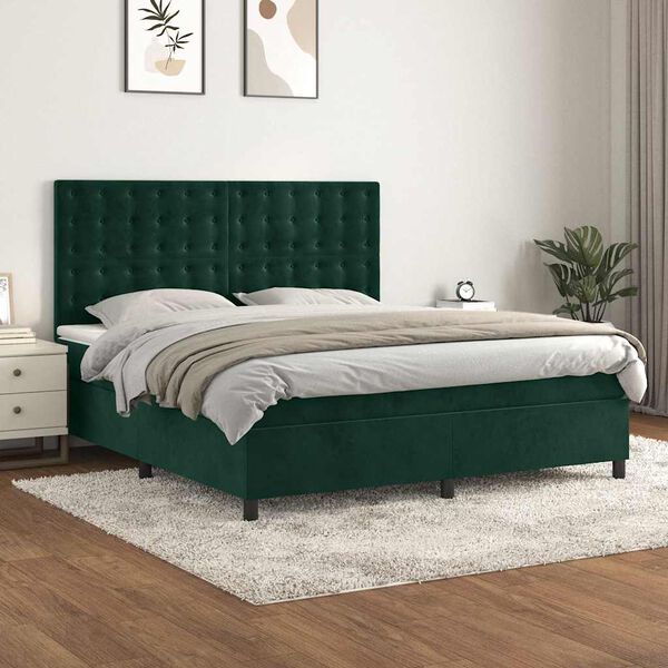 vidaXL &Kappa;&rho;&epsilon;&beta;ά&tau;&iota; Boxspring &mu;&epsilon; &Sigma;&tau;&rho;ώ&mu;&alpha; &Sigma;&kappa;&omicron;ύ&rho;&omicron; &Pi;&rho;ά&sigma;&iota;&nu;&omicron; 180x200&epsilon;&kappa;. &Beta;&epsilon;&lambda;&omicron;ύ&delta;&iota;&nu;&omicron;