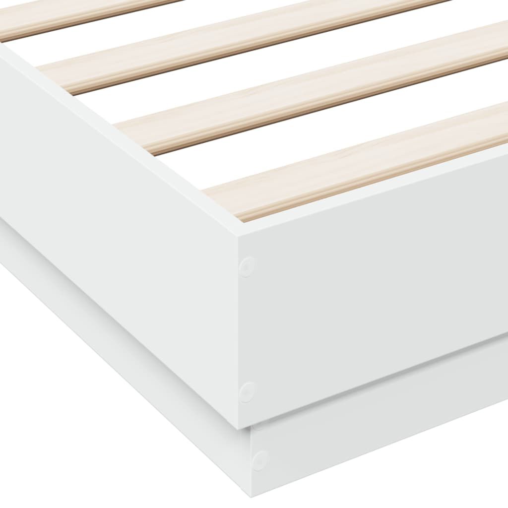 vidaXL Πλαίσιο Κρεβατιού με LED Λευκό 140 x 200 εκ.