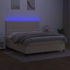 vidaXL &Kappa;&rho;&epsilon;&beta;ά&tau;&iota; Boxspring &mu;&epsilon; &Sigma;&tau;&rho;ώ&mu;&alpha; & LED &Kappa;&rho;&epsilon;&mu; 160x200 &epsilon;&kappa;. &Upsilon;&phi;&alpha;&sigma;&mu;ά&tau;&iota;&nu;&omicron;