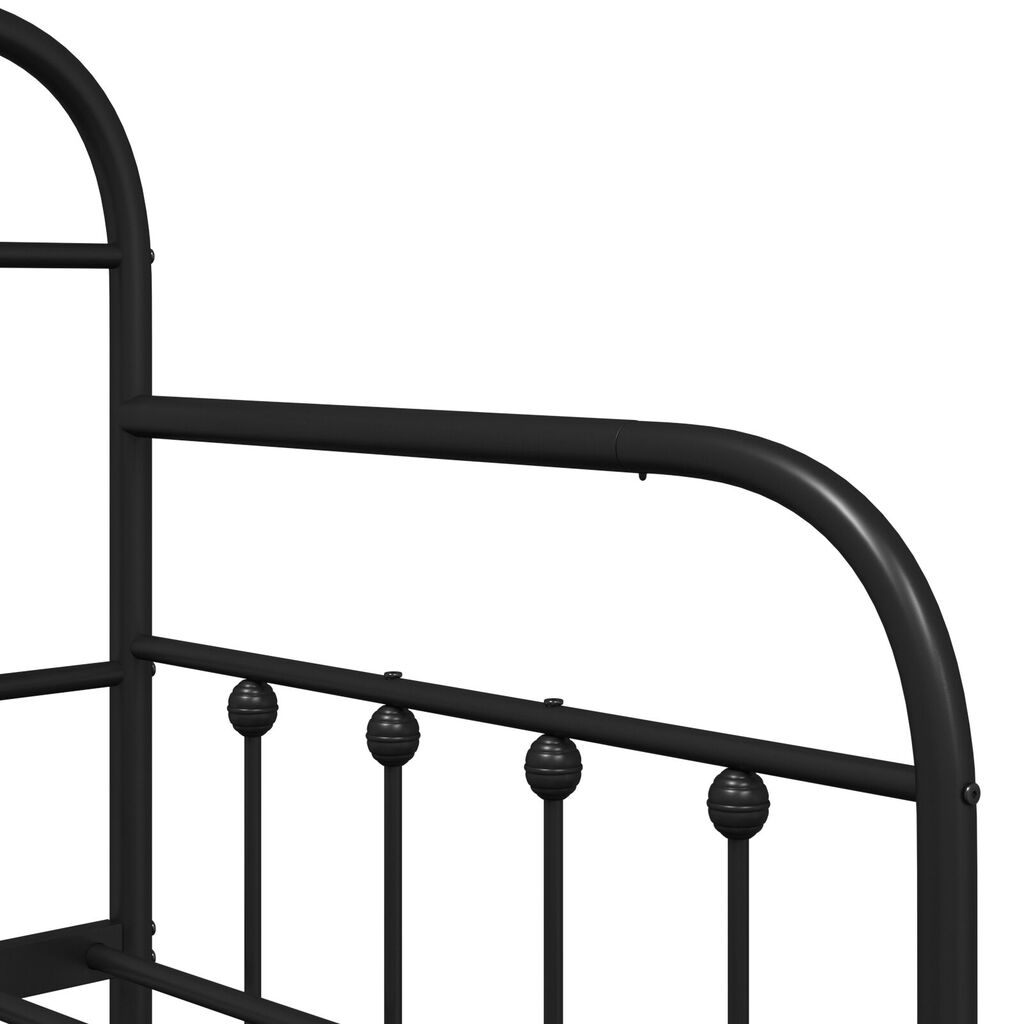 vidaXL Μαύρο Πλαίσιο Κρεβατιού 80x200 cm Χάλυβα